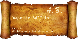 Augustin Bálint névjegykártya